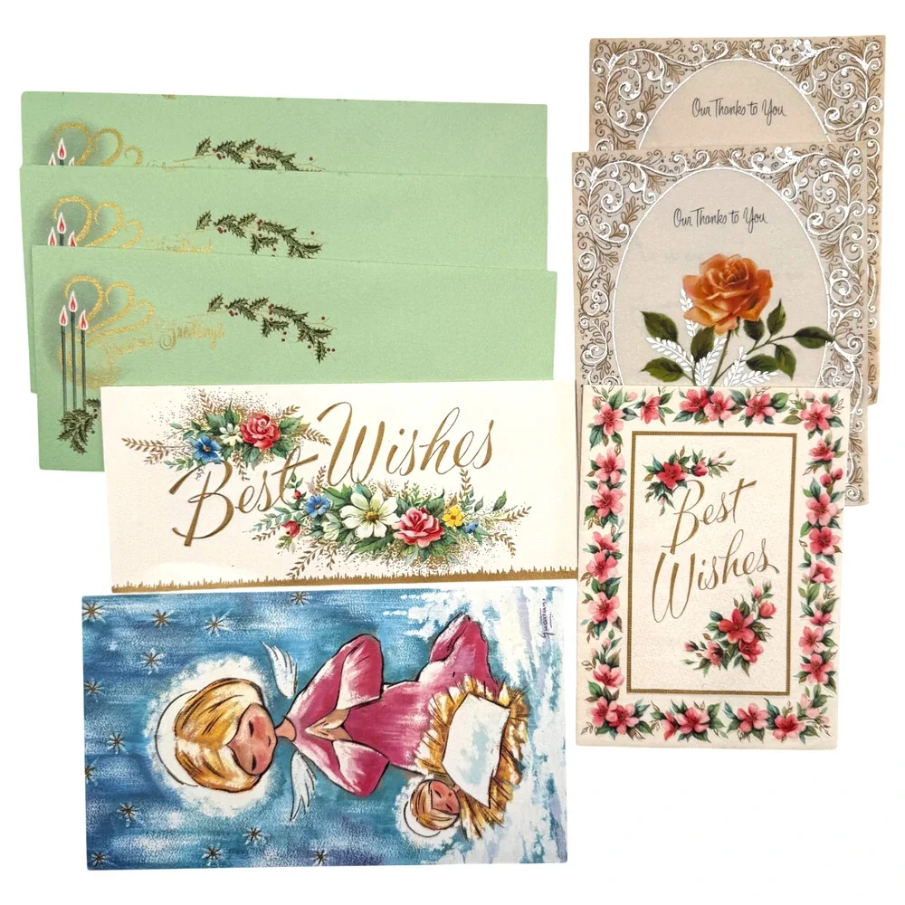 Vintage Greeting Card Lot Unused 24 Mixed Get Well Birthday Seasons Anniversary